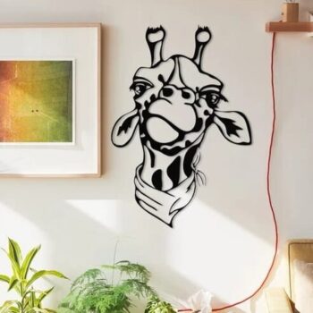 Intra απο ξύλο plywood 3mm-4mm πάχος – Κεφαλή Giraffe Metal Decor Panel Wall DXF File 15x20 cm INTRAVECTRY-MY545148 - Image 1