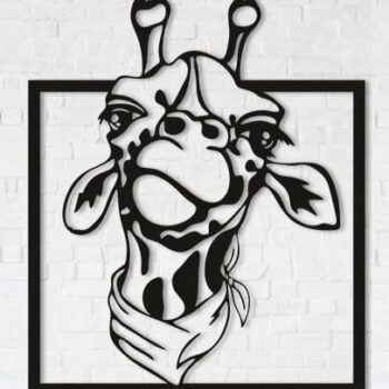 Intra απο ξύλο plywood 3mm-4mm πάχος – Κεφαλή Giraffe Metal Decor Panel Wall DXF File 15x20 cm INTRAVECTRY-MY545148 - Image 2