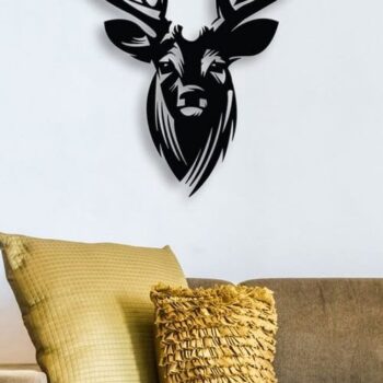 Intra απο ξύλο plywood 3mm-4mm πάχος – ξύλο Deer Metal Wall Art for Home Decor DXF 25x25 cm INTRAVECTRY-MY552338 - Image 1