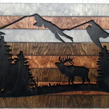 Intra απο ξύλο plywood 3mm-4mm πάχος – ξύλο Πάνελ Τέχνης Το Ελάφια που περπατά στο The Woods Wall 10x10 cm INTRAVECTRY-MY555548 - Image 1