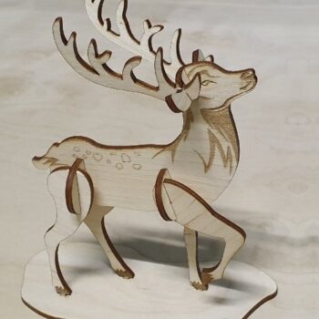 Intra απο ξύλο plywood 3mm-4mm πάχος – ξύλο τρισδιάστατου προτύπου ξύλινου τάρανδου 30x35 cm INTRAVECTRY-MY549787 - Image 1