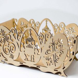 Intra απο ξύλο plywood 3mm-4mm πάχος – Πασχαλινό καλάθι για αυγά και γλυκά ξύλο 30x30 cm INTRAVECTRY-MY547753