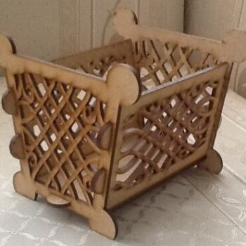 Intra απο ξύλο plywood 3mm-4mm πάχος – ξύλο Fretwork Storage Basket 25x25 cm INTRAVECTRY-MY545189 - Image 1