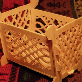Intra απο ξύλο plywood 3mm-4mm πάχος – ξύλο Fretwork Storage Basket 25x25 cm INTRAVECTRY-MY545189 - Image 2