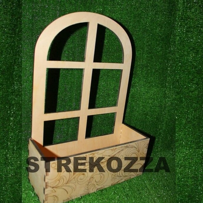 Intra απο ξύλο plywood 3mm-4mm πάχος – ξύλο λουλουδιών σε κοίλο παράθυρο 10x10 cm INTRAVECTRY-MY561363