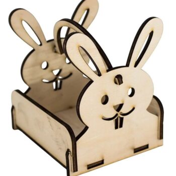 Intra απο ξύλο plywood 3mm-4mm πάχος – Ξύλινο Πάσχα Λαγουδάκι καλάθι 30x30 cm INTRAVECTRY-MY552432 - Image 1