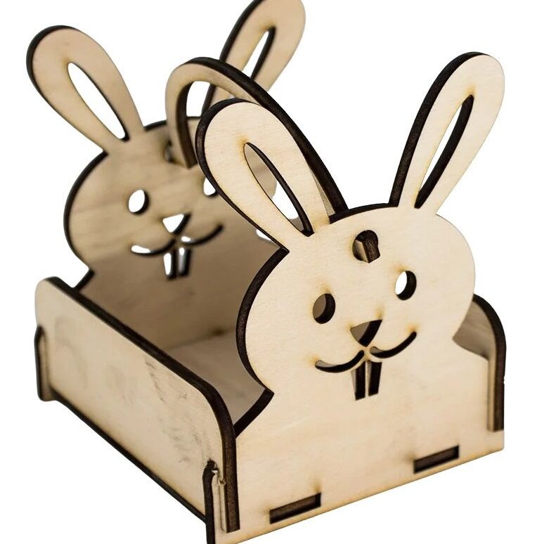 Intra απο ξύλο plywood 3mm-4mm πάχος – Ξύλινο Πάσχα Λαγουδάκι καλάθι 30x30 cm INTRAVECTRY-MY552432