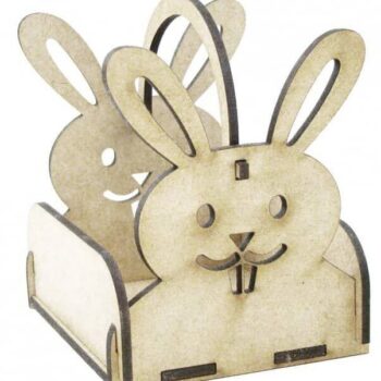 Intra απο ξύλο plywood 3mm-4mm πάχος – Ξύλινο Πάσχα Λαγουδάκι καλάθι 30x30 cm INTRAVECTRY-MY552432 - Image 2