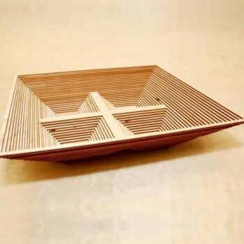 Intra απο ξύλο plywood 3mm-4mm πάχος – Ξύλινη στρωμένη λίμα καλάθι φρούτων 20x20 cm INTRAVECTRY-MY555764 - Image 1