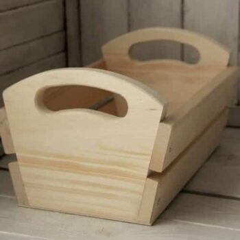 Intra απο ξύλο plywood 3mm-4mm πάχος – Ξύλινο καλάθι δίσκου φρούτων με λίμα με πλαϊνά χερούλια 25x25 cm INTRAVECTRY-MY559095 - Image 1