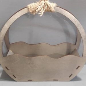 Intra απο ξύλο plywood 3mm-4mm πάχος – Κυματιστό καλάθι λουλουδιών με ξύλο λαβής 10x10 cm INTRAVECTRY-MY545213