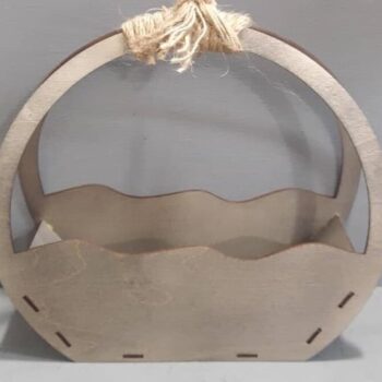 Intra απο ξύλο plywood 3mm-4mm πάχος – Κυματιστό καλάθι λουλουδιών με ξύλο λαβής 10x10 cm INTRAVECTRY-MY545213 - Image 1