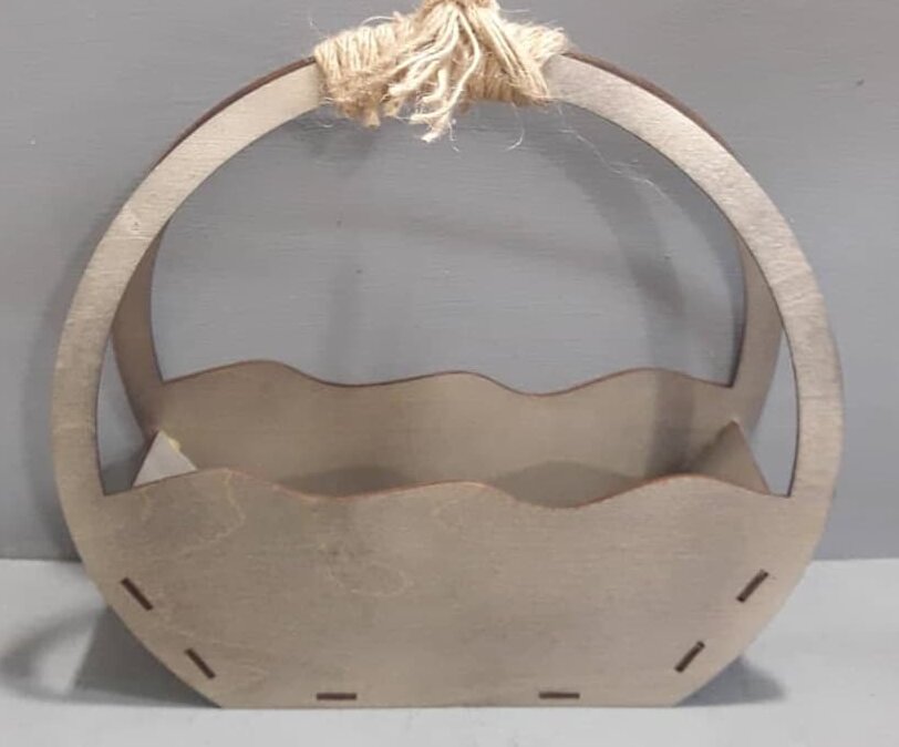 Intra απο ξύλο plywood 3mm-4mm πάχος – Κυματιστό καλάθι λουλουδιών με ξύλο λαβής 30x30 cm INTRAVECTRY-MY557362