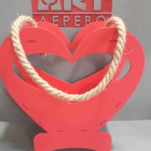 Intra απο ξύλο plywood 3mm-4mm πάχος – Κρεμαστό καλάθι λουλουδιών σε σχήμα καρδιάς Λίμα 4mm 20x25 cm INTRAVECTRY-MY545216