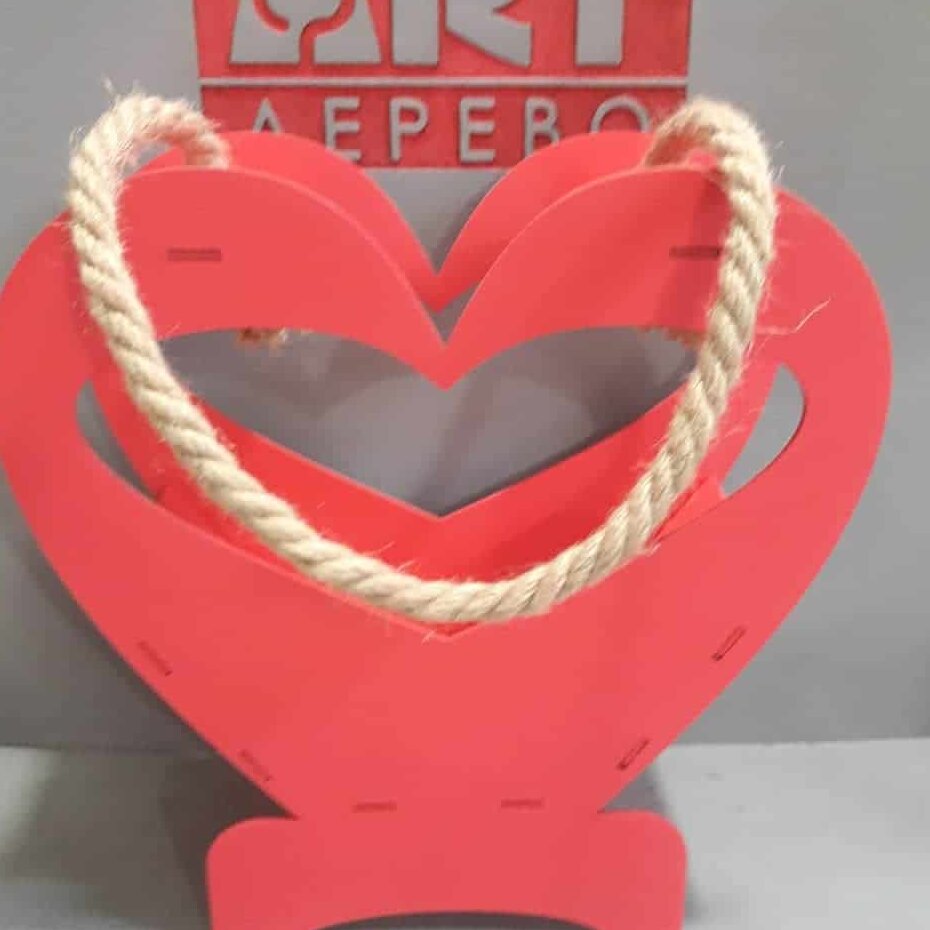 Intra απο ξύλο plywood 3mm-4mm πάχος – Κρεμαστό καλάθι λουλουδιών σε σχήμα καρδιάς Λίμα 4mm 40x40 cm INTRAVECTRY-MY557365