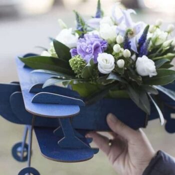 Intra απο ξύλο plywood 3mm-4mm πάχος – Γλάστρα μοντέλο αεροπλάνου 40x45 cm INTRAVECTRY-MY545222 - Image 1