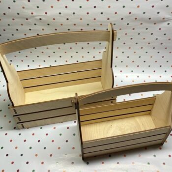 Intra απο ξύλο plywood 3mm-4mm πάχος – Καλάθι λουλουδιών με τριαντάφυλλο 45x50 cm INTRAVECTRY-MY545225 - Image 1