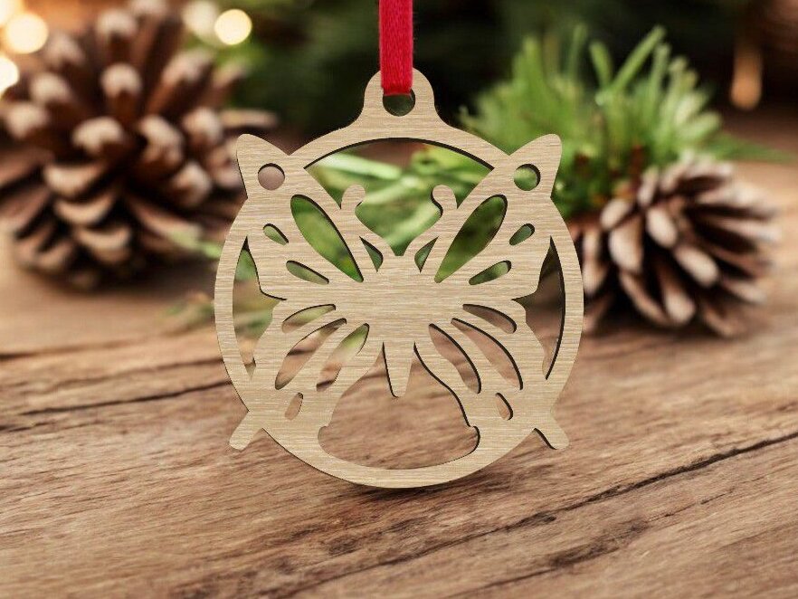Intra απο ξύλο plywood 3mm-4mm πάχος – Στολίδι χριστουγεννιάτικου δέντρου πεταλούδας 40x40 cm INTRAVECTRY-MY549808