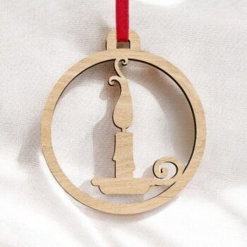 Intra απο ξύλο plywood 3mm-4mm πάχος – Χριστουγεννιάτικο στολίδι με κερί 10x10 cm INTRAVECTRY-MY548849 - Image 2