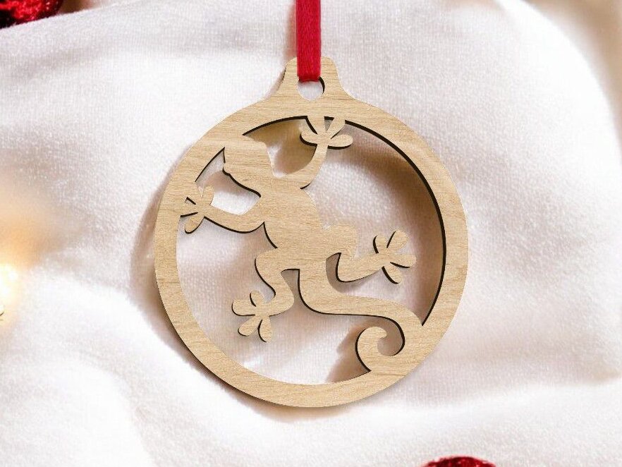 Intra απο ξύλο plywood 3mm-4mm πάχος – Χριστουγεννιάτικο στολίδι Lizard 20x25 cm INTRAVECTRY-MY551471