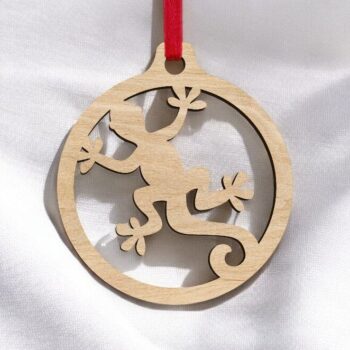 Intra απο ξύλο plywood 3mm-4mm πάχος – Χριστουγεννιάτικο στολίδι Lizard 20x25 cm INTRAVECTRY-MY548022 - Image 2