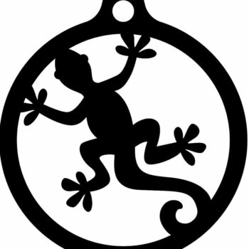 Intra απο ξύλο plywood 3mm-4mm πάχος – Χριστουγεννιάτικο στολίδι Lizard 20x25 cm INTRAVECTRY-MY548022 - Image 3