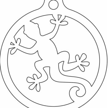 Intra απο ξύλο plywood 3mm-4mm πάχος – Χριστουγεννιάτικο στολίδι Lizard 20x25 cm INTRAVECTRY-MY548022 - Image 4