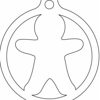 Intra απο ξύλο plywood 3mm-4mm πάχος – Μπάλα Χριστουγεννιάτικου Δέντρου από Gingerbread Man 40x40 cm INTRAVECTRY-MY550621 - Image 4