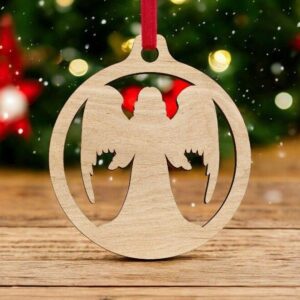 Intra απο ξύλο plywood 3mm-4mm πάχος – Μπάλα στολισμού Χριστουγεννιάτικου Δέντρου Αγγέλου 20x25 cm INTRAVECTRY-MY549825