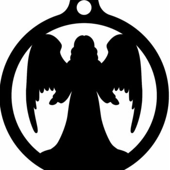 Intra απο ξύλο plywood 3mm-4mm πάχος – Μπάλα στολισμού Χριστουγεννιάτικου Δέντρου Αγγέλου 50x60 cm INTRAVECTRY-MY553106 - Image 3