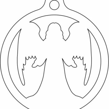 Intra απο ξύλο plywood 3mm-4mm πάχος – Μπάλα στολισμού Χριστουγεννιάτικου Δέντρου Αγγέλου 50x60 cm INTRAVECTRY-MY553106 - Image 4