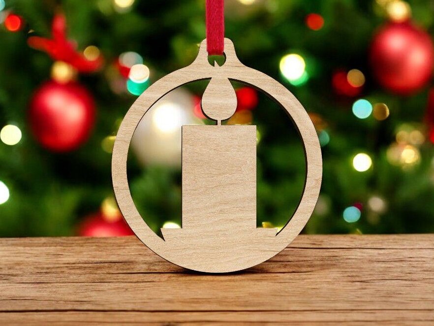 Intra απο ξύλο plywood 3mm-4mm πάχος – Μπάλα κεριών διακόσμηση Χριστουγεννιάτικου Δέντρου 40x40 cm INTRAVECTRY-MY549827