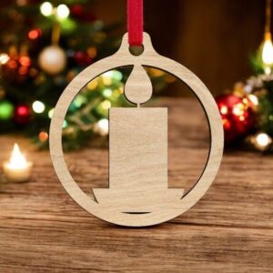 Intra απο ξύλο plywood 3mm-4mm πάχος – Χριστουγεννιάτικο κεράκι μπιχλιμπίδι 10x10 cm INTRAVECTRY-MY545263