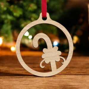 Intra απο ξύλο plywood 3mm-4mm πάχος – Μπάλα με χριστουγεννιάτικο δέντρο από ζαχαροκάλαμο 35x40 cm INTRAVECTRY-MY549837