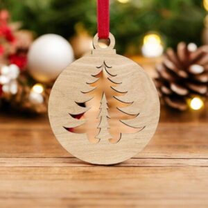 Intra απο ξύλο plywood 3mm-4mm πάχος – Μπάλα διακοσμήσεων χριστουγεννιάτικων δέντρων 40x40 cm INTRAVECTRY-MY546539