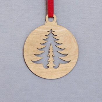 Intra απο ξύλο plywood 3mm-4mm πάχος – Μπάλα διακοσμήσεων χριστουγεννιάτικων δέντρων 40x40 cm INTRAVECTRY-MY546539 - Image 2