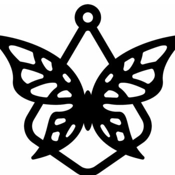 Intra απο ξύλο plywood 3mm-4mm πάχος – Μπιχλιμπίδι χριστουγεννιάτικου δέντρου πεταλούδας 25x25 cm INTRAVECTRY-MY553127 - Image 2