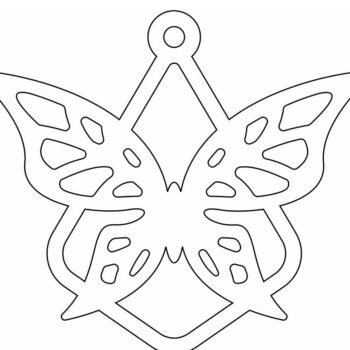 Intra απο ξύλο plywood 3mm-4mm πάχος – Μπιχλιμπίδι χριστουγεννιάτικου δέντρου πεταλούδας 25x25 cm INTRAVECTRY-MY553127 - Image 3