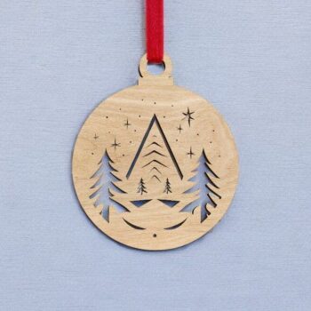 Intra απο ξύλο plywood 3mm-4mm πάχος – Χριστουγεννιάτικο δέντρο μπιχλιμπίδι 15x20 cm INTRAVECTRY-MY548054 - Image 2