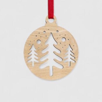 Intra απο ξύλο plywood 3mm-4mm πάχος – Χριστουγεννιάτικο δέντρο στολίδι μπάλα 40x45 cm INTRAVECTRY-MY548884 - Image 2
