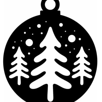 Intra απο ξύλο plywood 3mm-4mm πάχος – Χριστουγεννιάτικο δέντρο στολίδι μπάλα 40x45 cm INTRAVECTRY-MY548884 - Image 3