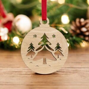 Intra απο ξύλο plywood 3mm-4mm πάχος – Διακοσμητική μπάλα Χριστουγεννιάτικου Δέντρου 35x40 cm INTRAVECTRY-MY552574