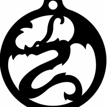 Intra απο ξύλο plywood 3mm-4mm πάχος – Χριστουγεννιάτικο μπιχλιμπίδι Dragon 15x20 cm INTRAVECTRY-MY549855 - Image 2