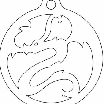 Intra απο ξύλο plywood 3mm-4mm πάχος – Χριστουγεννιάτικο μπιχλιμπίδι Dragon 15x20 cm INTRAVECTRY-MY549855 - Image 3