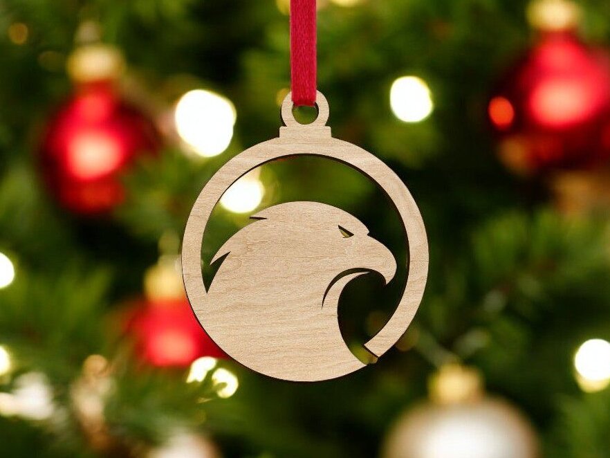 Intra απο ξύλο plywood 3mm-4mm πάχος – Στολίδι με μπιχλιμπίδι αετού 20x25 cm INTRAVECTRY-MY553140