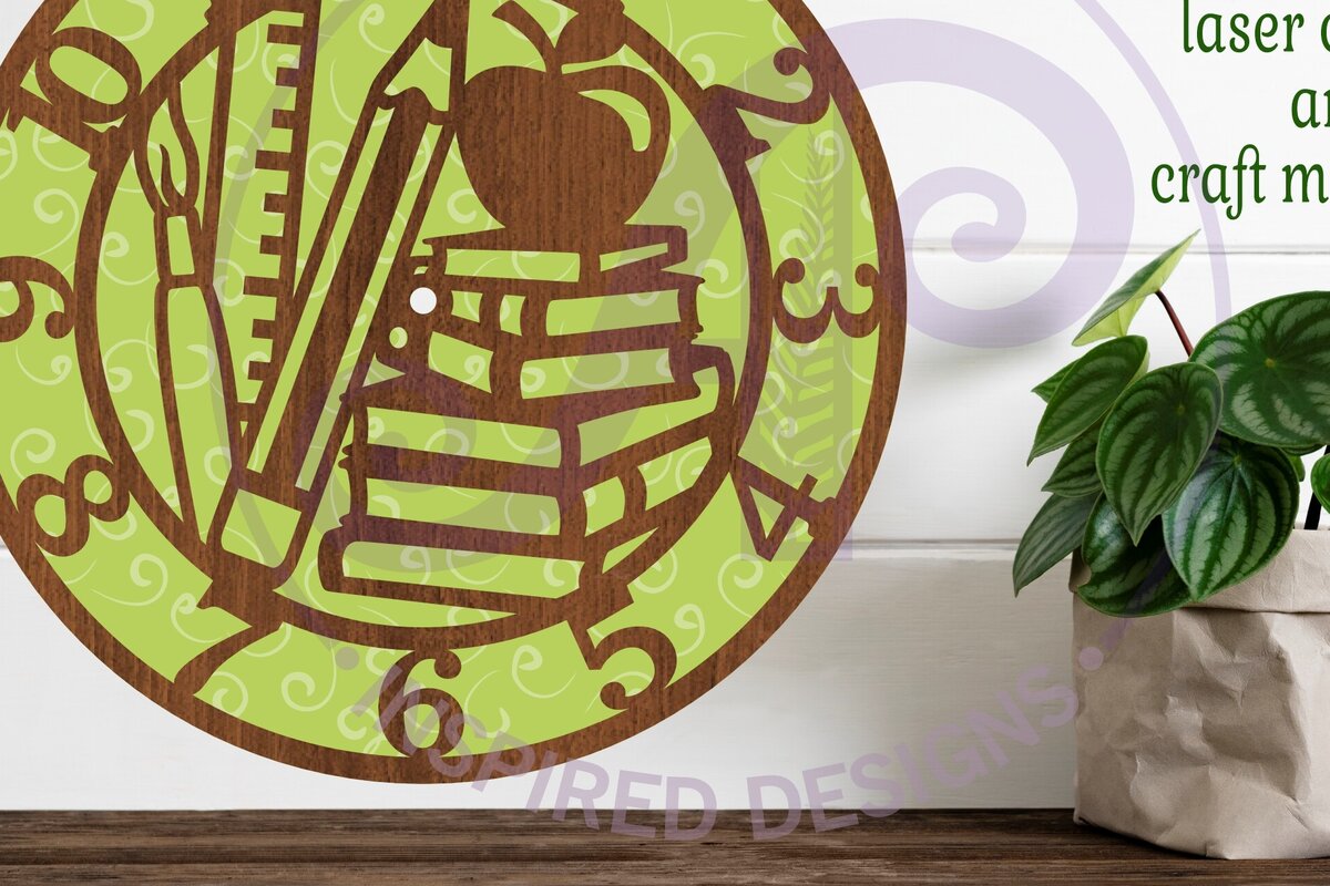 Intra απο ξύλο plywood 3mm-4mm πάχος – Πρότυπο κοπής με λέιζερ ρολόι τοίχου δασκάλου Δίασταση  40x30 cm INTRAFABR-95014733