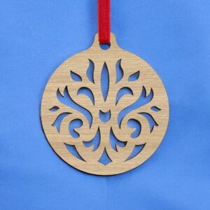 Intra απο ξύλο plywood 3mm-4mm πάχος – Μπιχλιμπίδι χριστουγεννιάτικο δέντρο με λουλούδια 20x20 cm INTRAVECTRY-MY548903