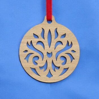 Intra απο ξύλο plywood 3mm-4mm πάχος – Μπιχλιμπίδι χριστουγεννιάτικο δέντρο με λουλούδια 25x25 cm INTRAVECTRY-MY553151 - Image 1