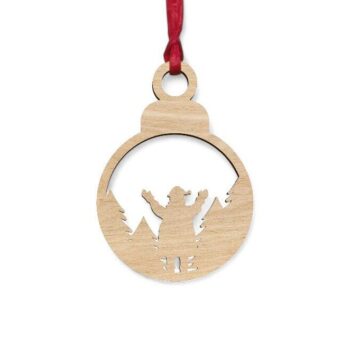 Intra απο ξύλο plywood 3mm-4mm πάχος – Χριστουγεννιάτικο μπιχλιμπίδι χιονάνθρωπος στο δάσος 12x15 cm INTRAVECTRY-MY551534 - Image 2