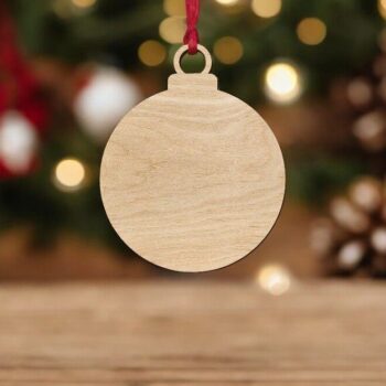 Intra απο ξύλο plywood 3mm-4mm πάχος – Κενό χριστουγεννιάτικο μπιχλιμπίδι στολίδι 40x45 cm INTRAVECTRY-MY545319 - Image 1